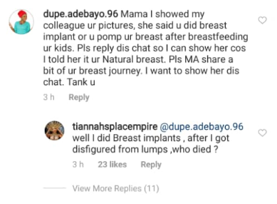 Toyin Lawani admits she had breast implant surgery